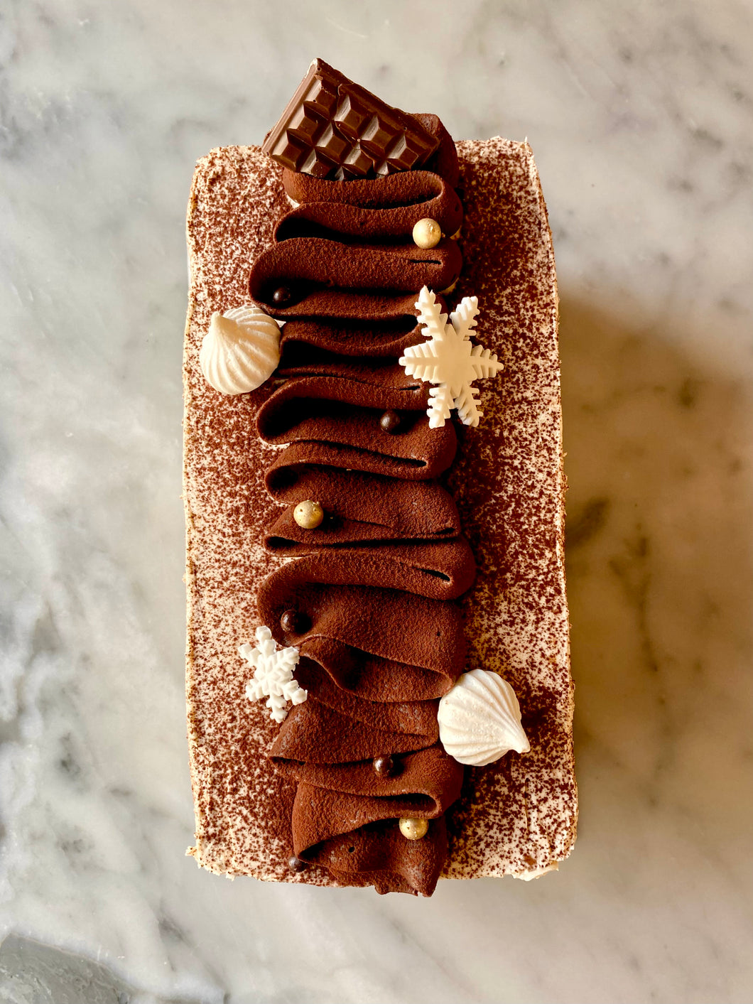 Chestnut Buche de Noel (Yule log cake)