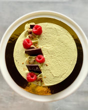 Load image into Gallery viewer, Vegan Matcha Raspberry + Pistachio Cake
